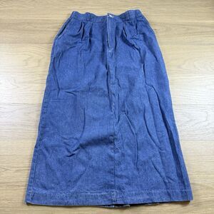 Vtg Gotcha Covered Skirt Denim Western Prairie Women 14 80s 90s Pleated A Line